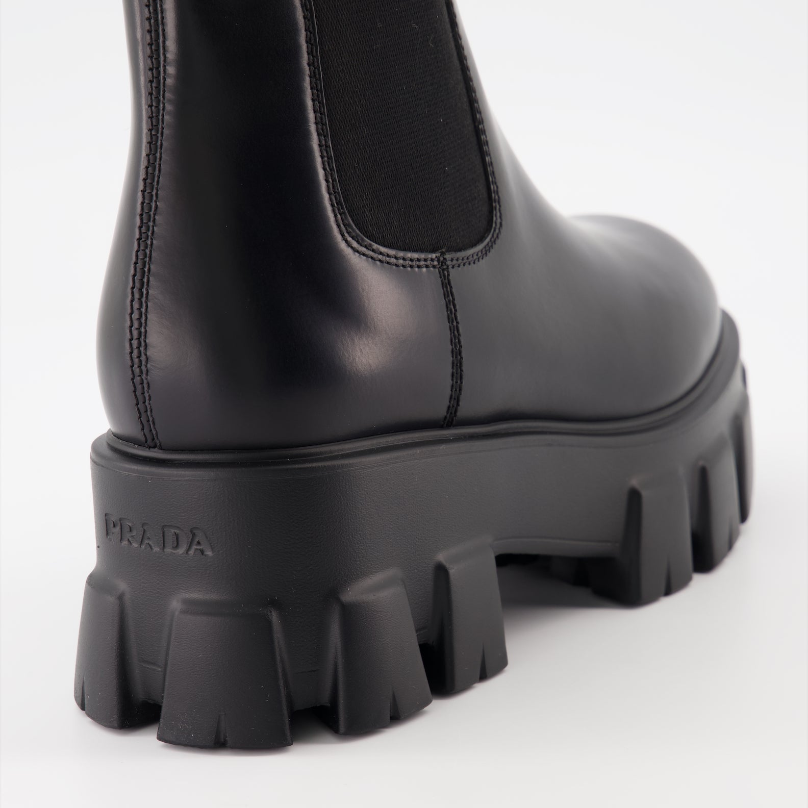 Stiefeletten Bottines Monolith Prada Schwarz Femme