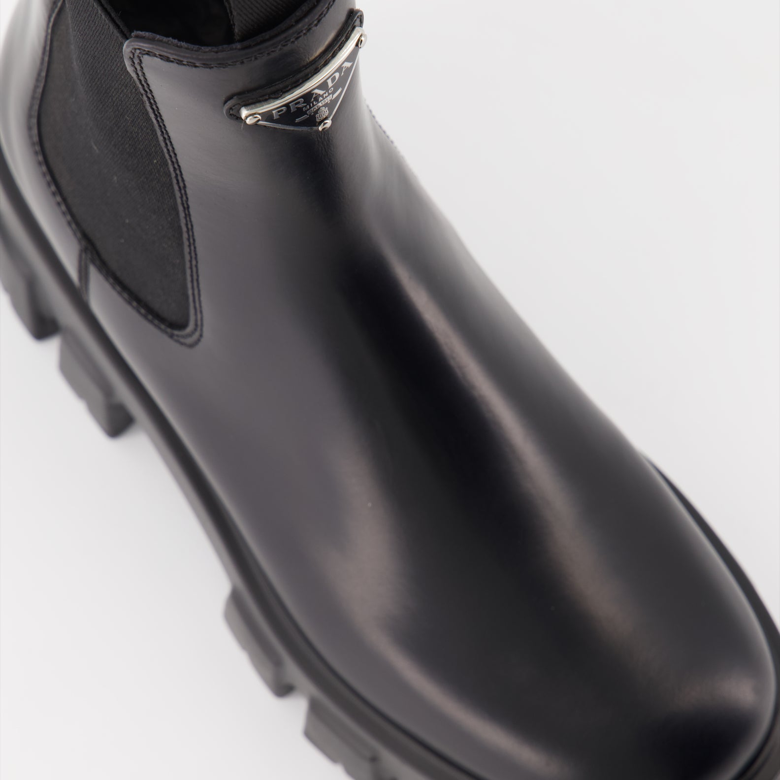 Stiefeletten Bottines Monolith Prada Schwarz Femme