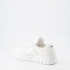 Sneaker Baskets en cuir nappa Prada Blanco Femme