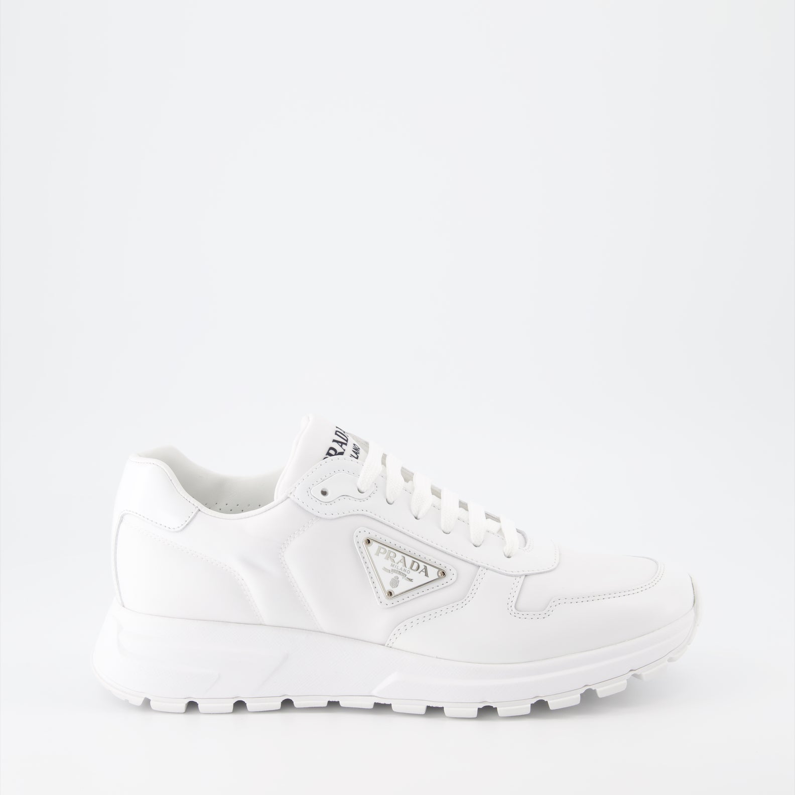 Sneaker Baskets en gabardine Prada Weiß Homme