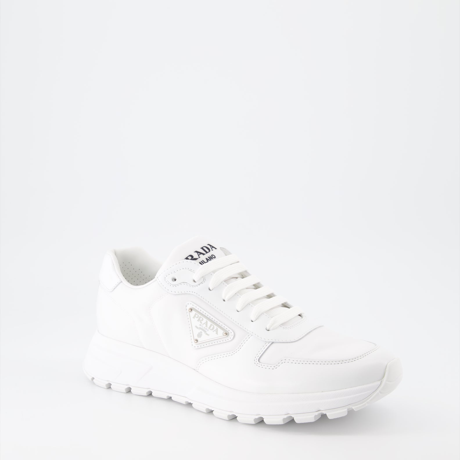 Sneaker Baskets en gabardine Prada Weiß Homme