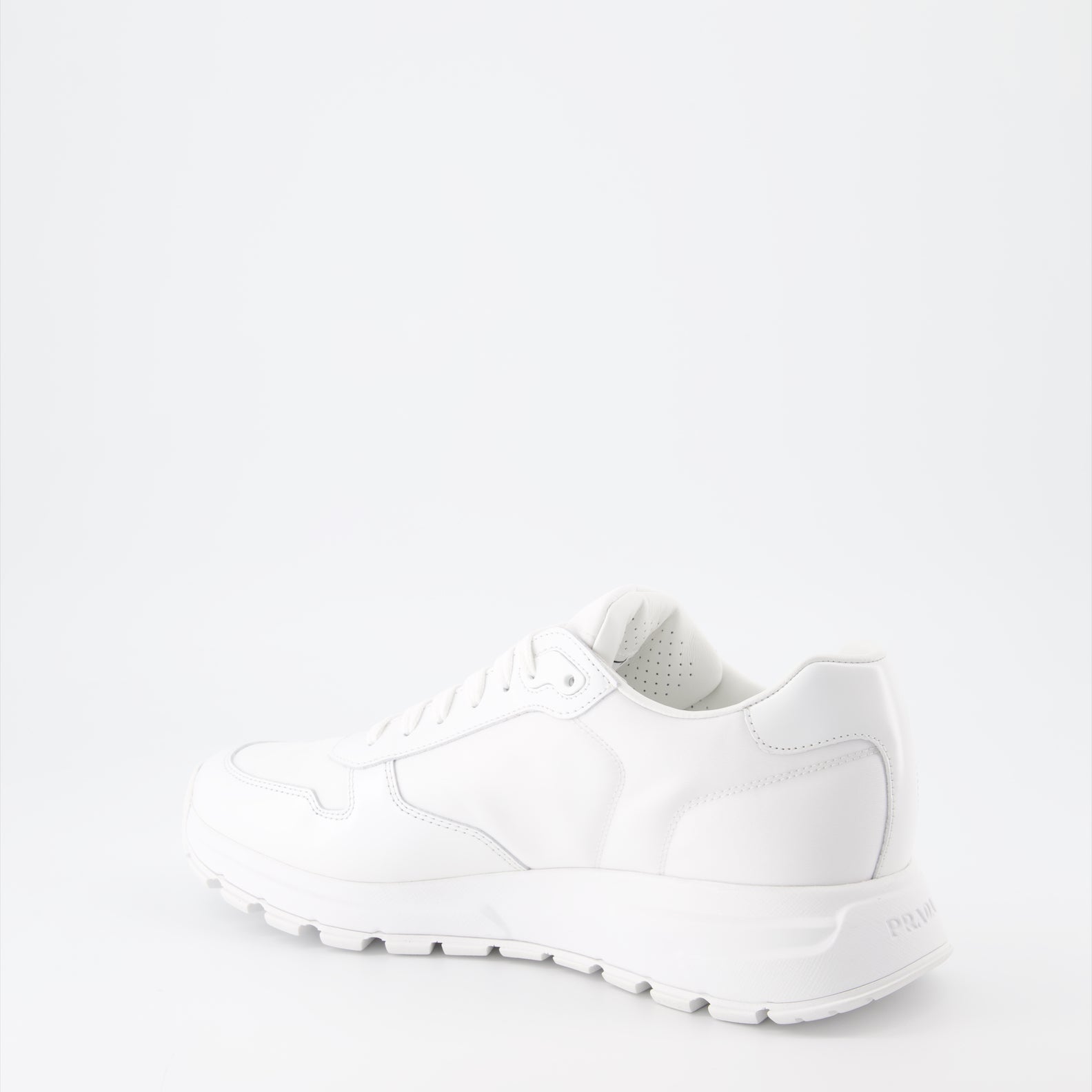 Sneaker Baskets en gabardine Prada Weiß Homme