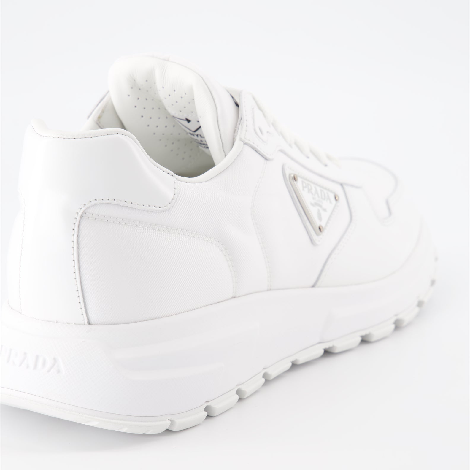 Sneaker Baskets en gabardine Prada Weiß Homme