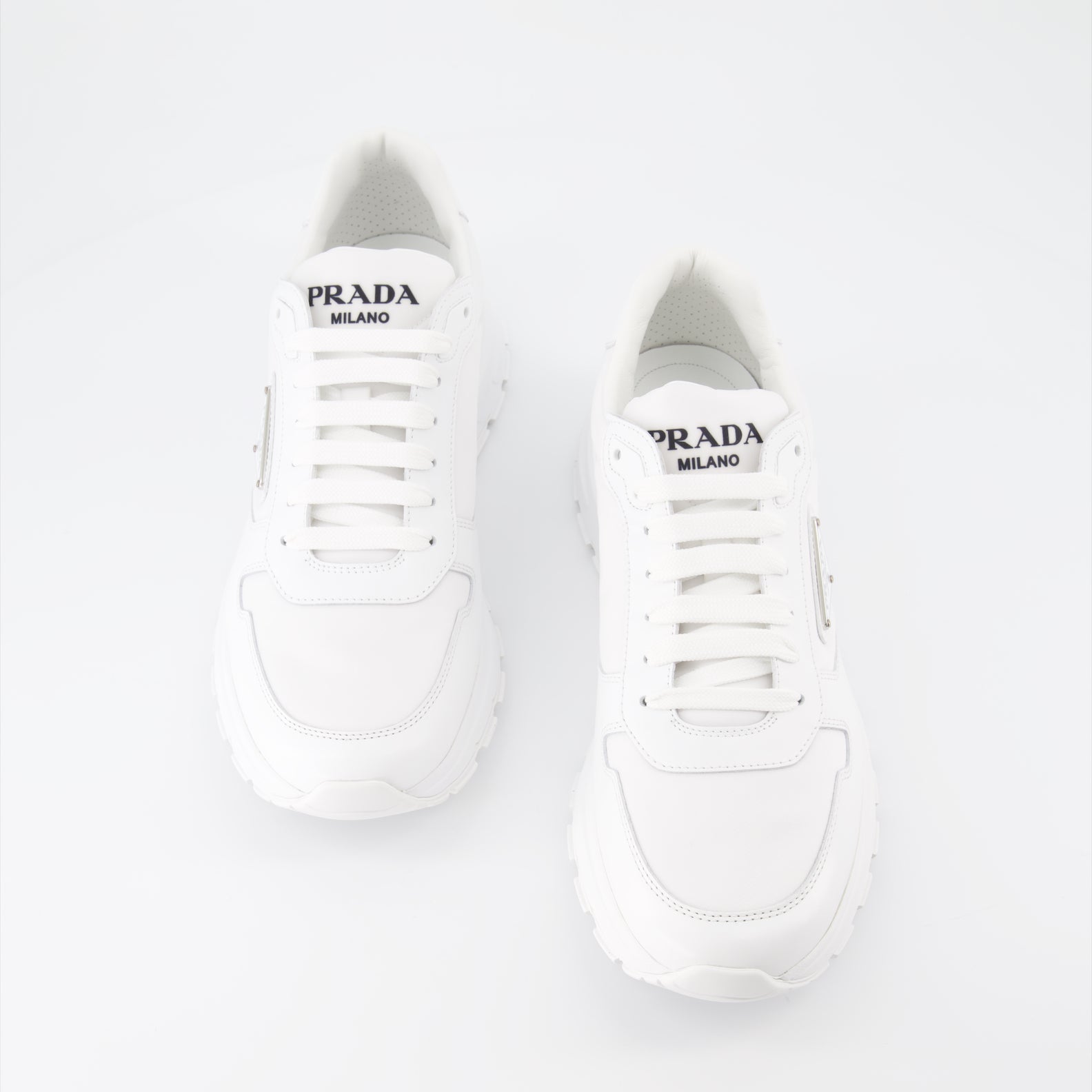 Sneaker Baskets en gabardine Prada Weiß Homme
