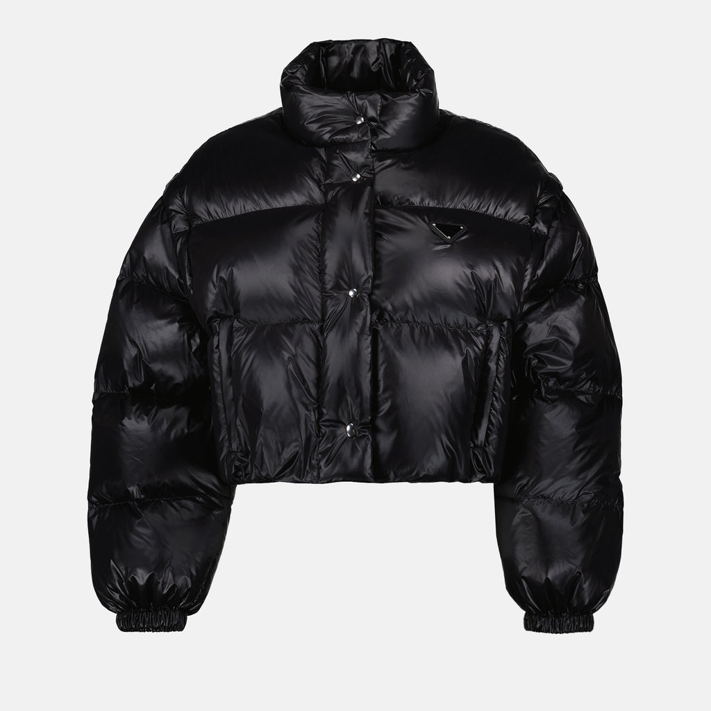 Casacos Doudoune courte en Re-Nylon Prada Preto Femme