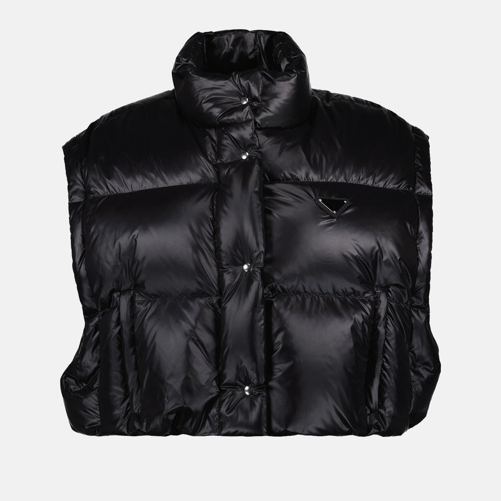 Casacos Doudoune courte en Re-Nylon Prada Preto Femme