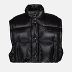 Casacos Doudoune courte en Re-Nylon Prada Preto Femme