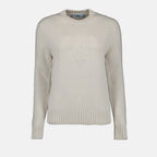 Maille Pull en maille brodé Prada Blanc Femme