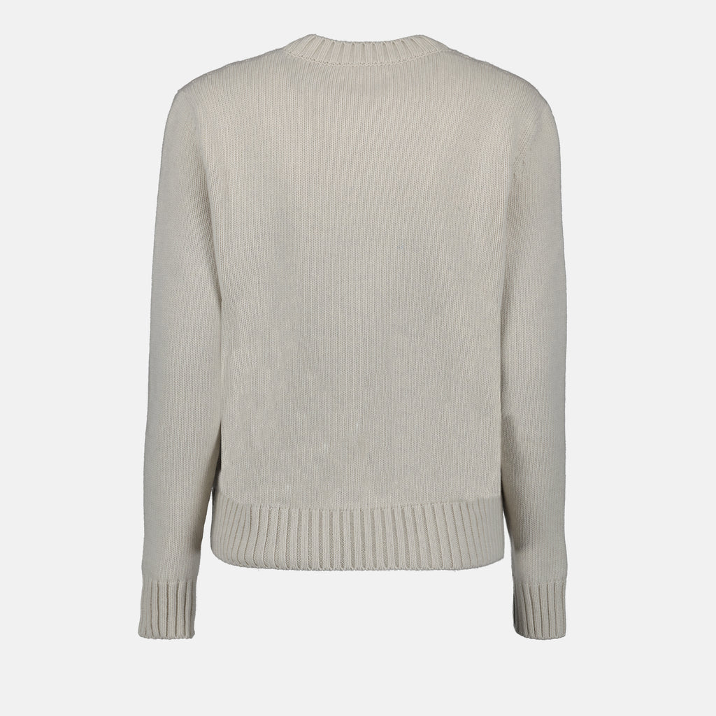 Maille Pull en maille brodé Prada Blanc Femme
