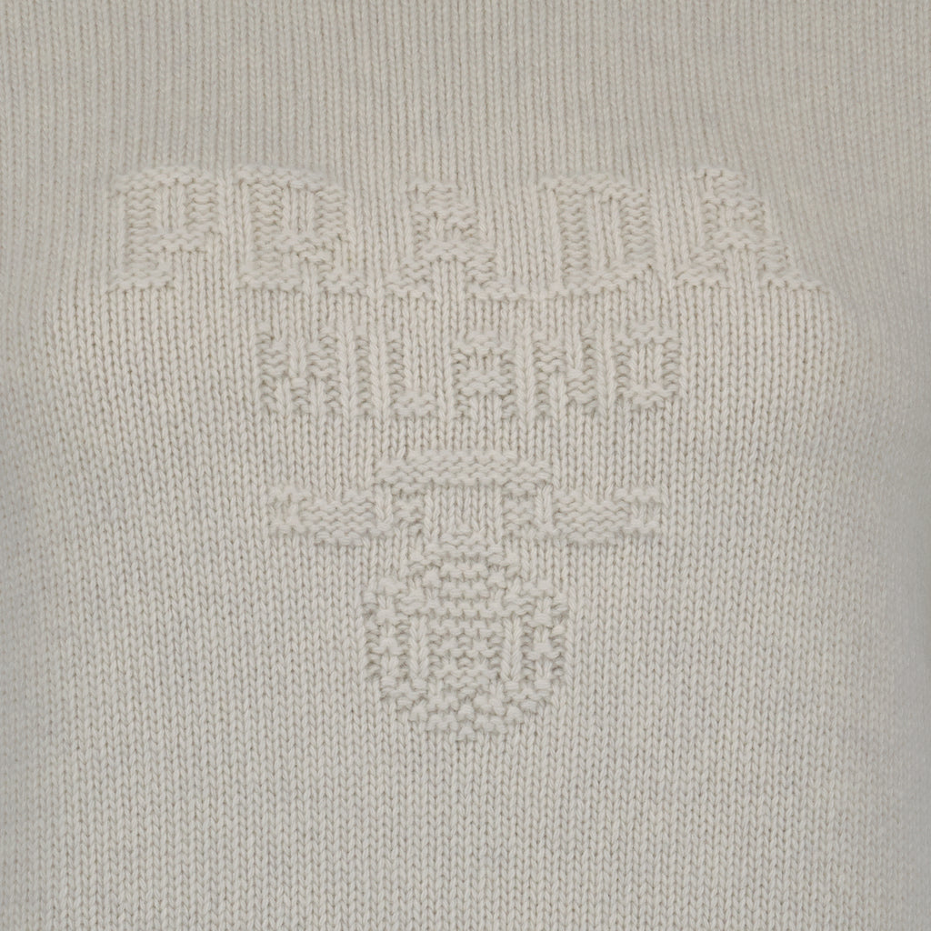 Maille Pull en maille brodé Prada Blanc Femme