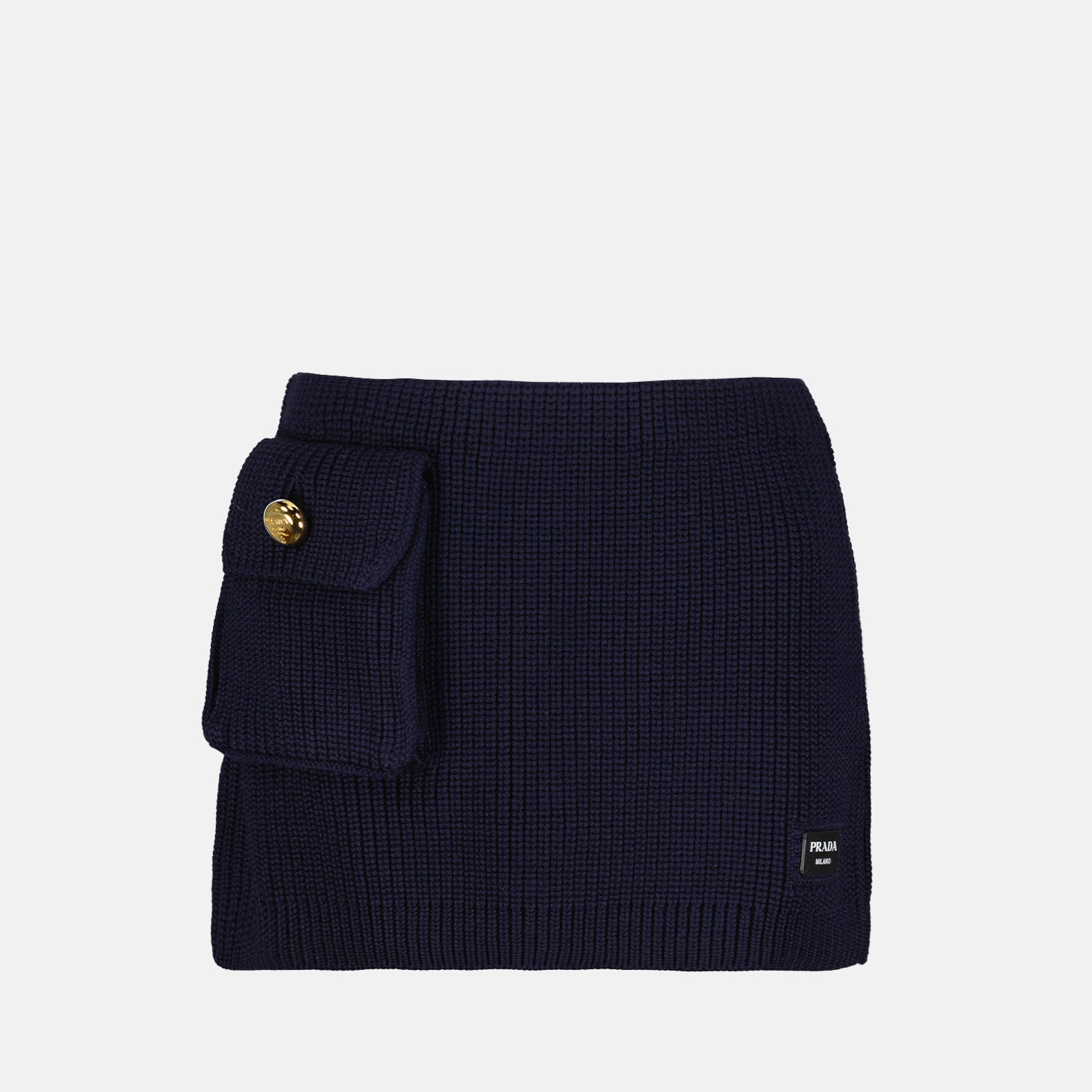 Röcke Jupe en laine Prada Dunkelblau Femme