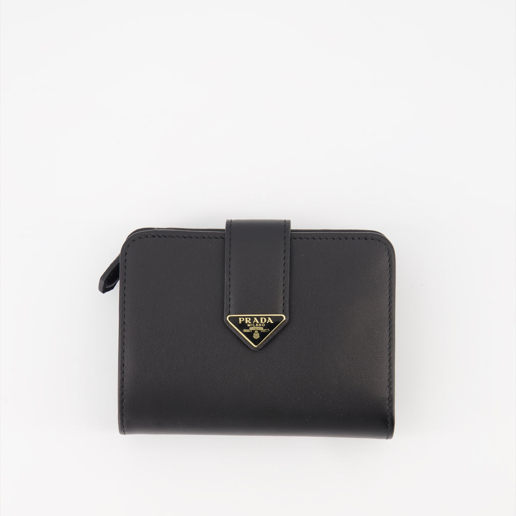 Kleine lederwaren Portefeuille Saffiano Prada Schwarz Femme