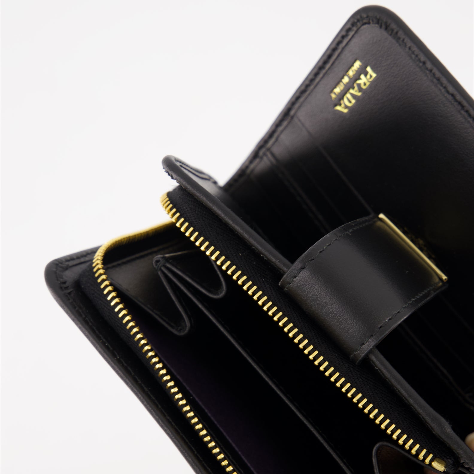 Kleine lederwaren Portefeuille Saffiano Prada Schwarz Femme