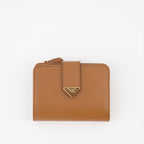 Kleine lederwaren Portefeuille Saffiano Prada Braun Femme