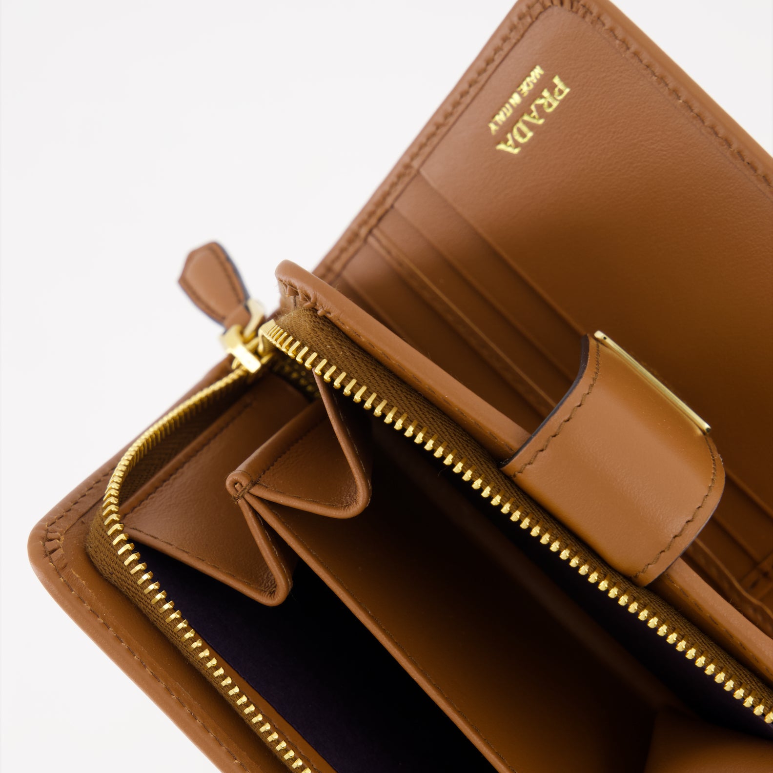 Kleine lederwaren Portefeuille Saffiano Prada Braun Femme