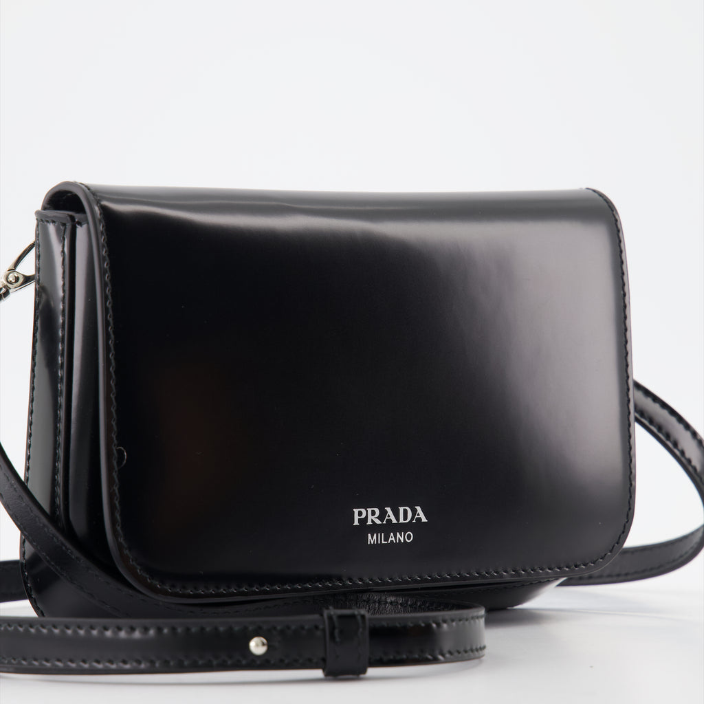 Crossbody bags Leather shoulder bag Prada Black Man