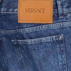 Pantalons Jean droit Versace Bleu foncé Homme