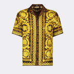 Chemises Chemise Baroccodile en soie Versace Marron Homme