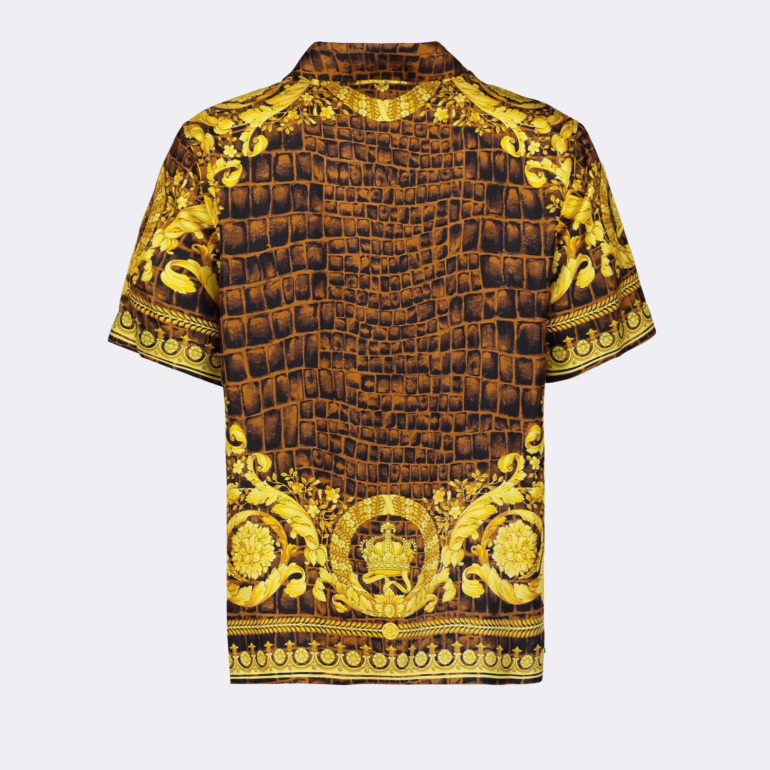 Camicie Chemise Baroccodile en soie Versace Marrone Homme