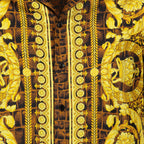 Chemises Chemise Baroccodile en soie Versace Marron Homme