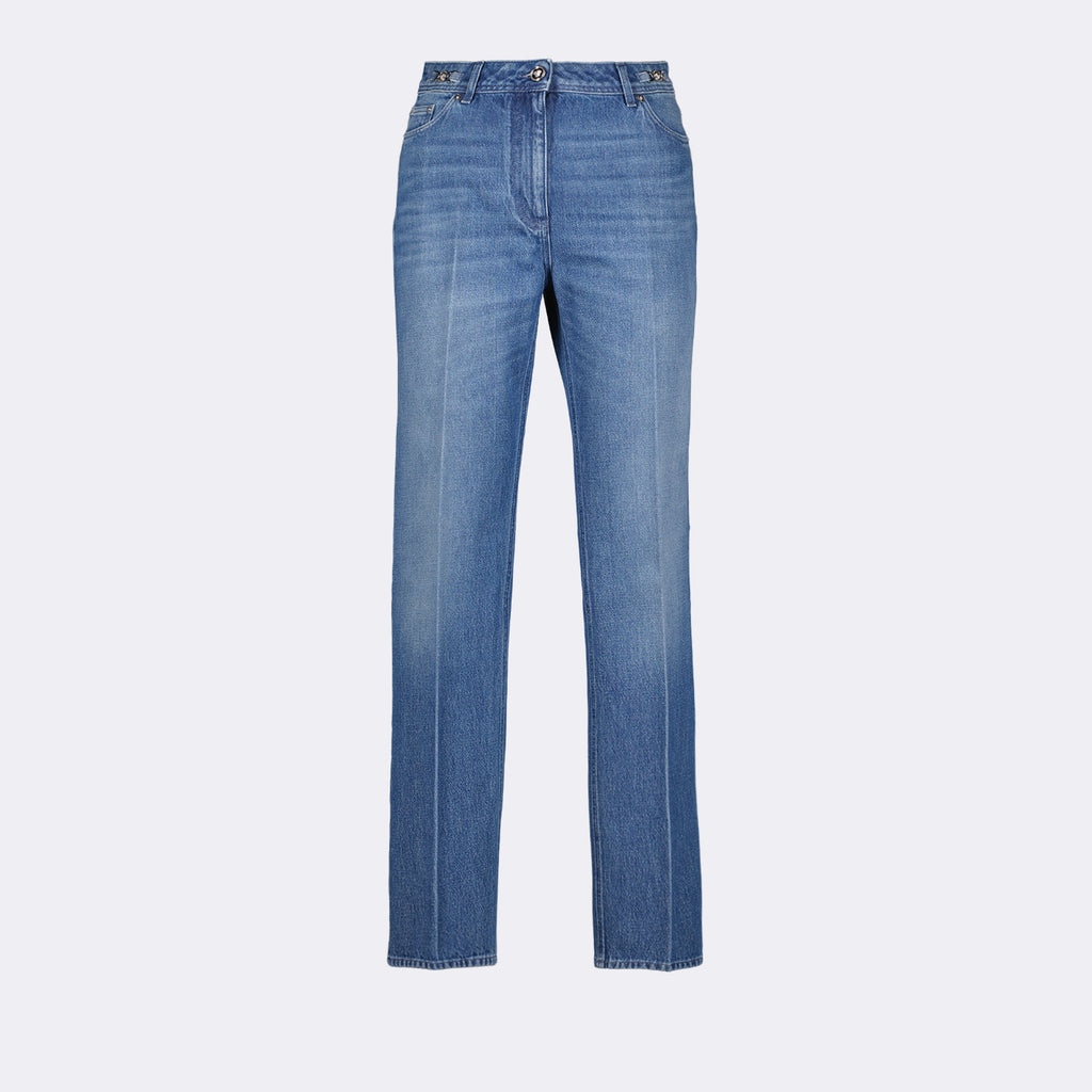 Hosen Jean droit Versace Blau Femme