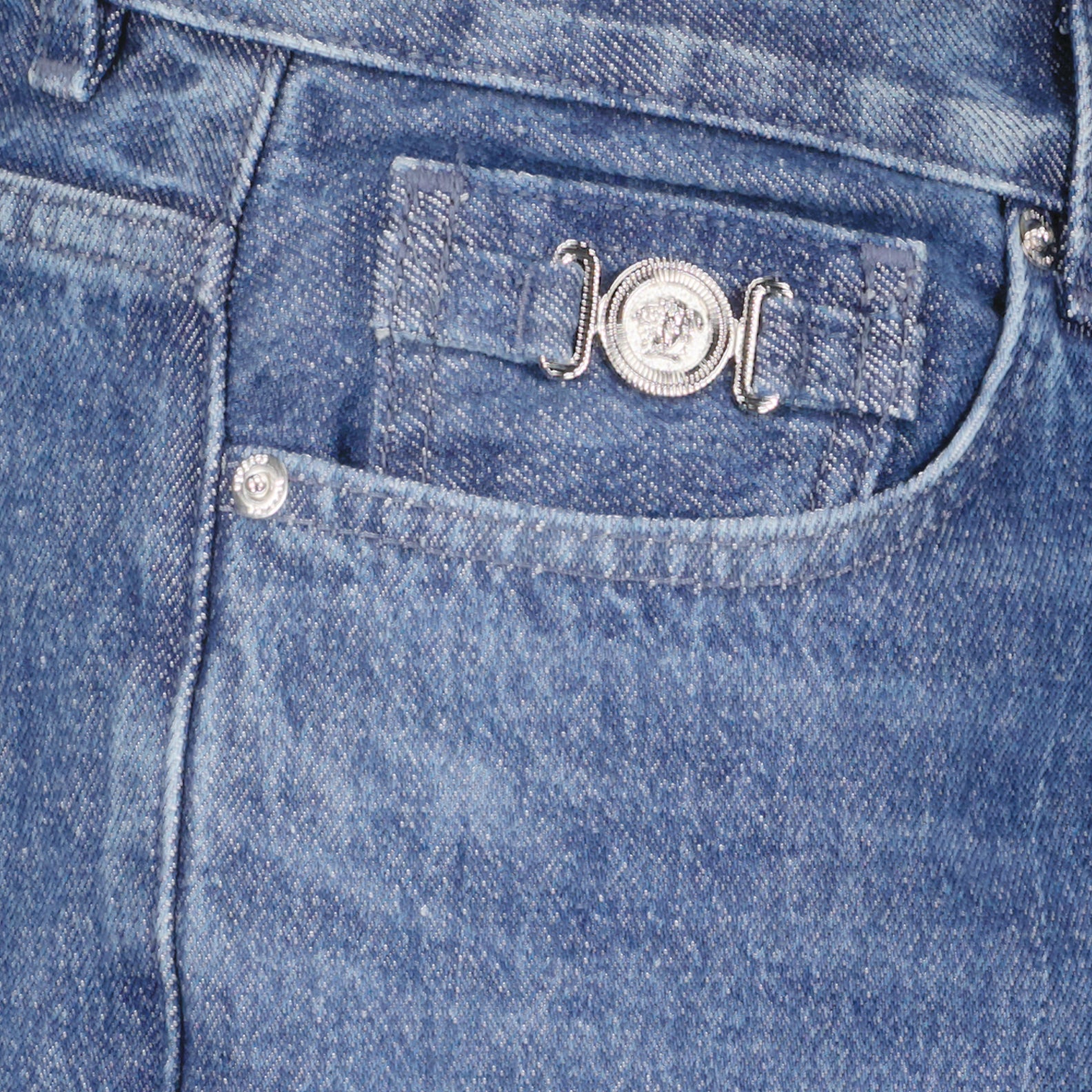 Hosen Jean droit Versace Blau Femme