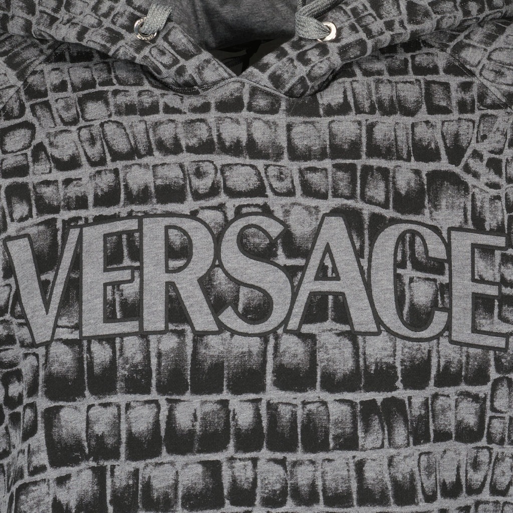 Sweatshirts Coccodrilo hoodie Versace Gray Man