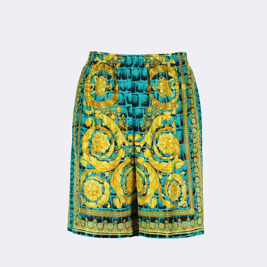 Baroccodile silk shorts