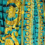 Shorts Short Baroccodile en soie Versace Bleu Homme