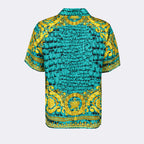 Chemises Chemise Baroccodile en soie Versace Bleu Homme