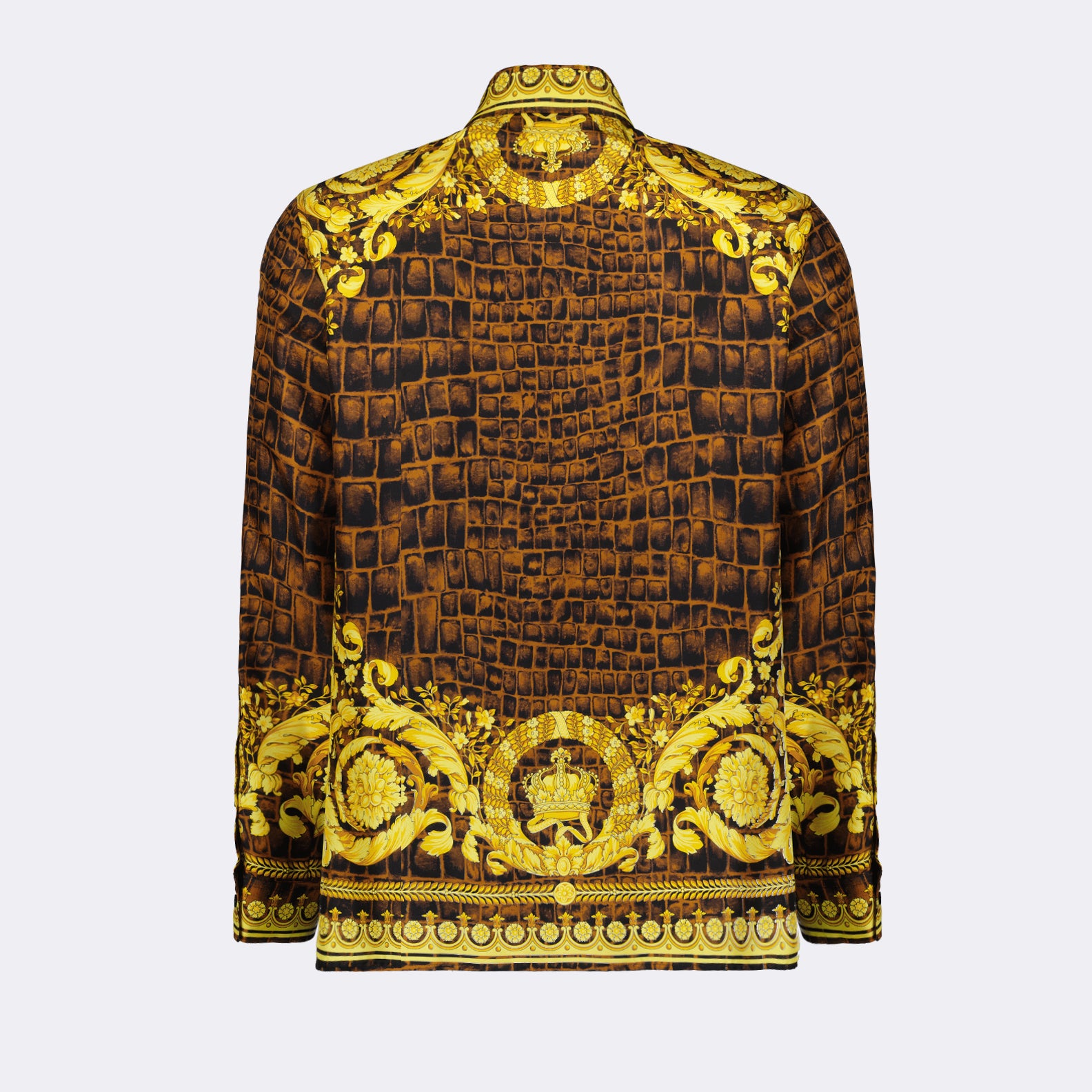 Camicie Chemise Baroccodile en soie Versace Marrone Homme