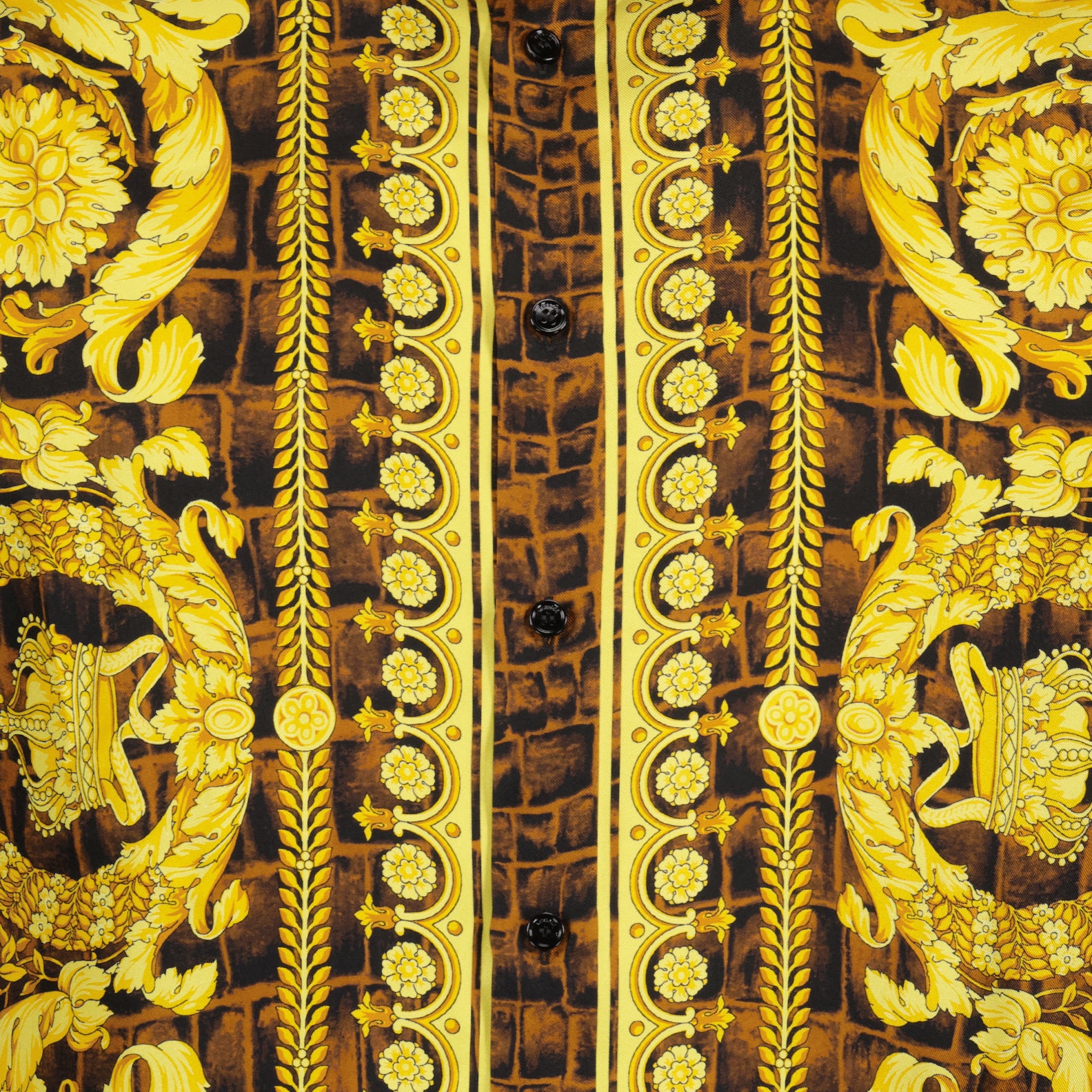 Camicie Chemise Baroccodile en soie Versace Marrone Homme