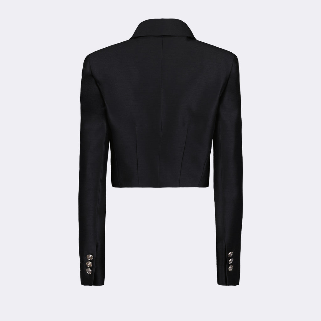 Jacken Veste crop Versace Schwarz Femme