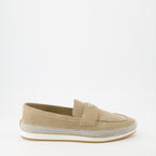 Loafers Suede Loafers Prada Beige Man