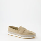 Loafers Suede Loafers Prada Beige Man