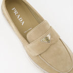 Loafers Suede Loafers Prada Beige Man