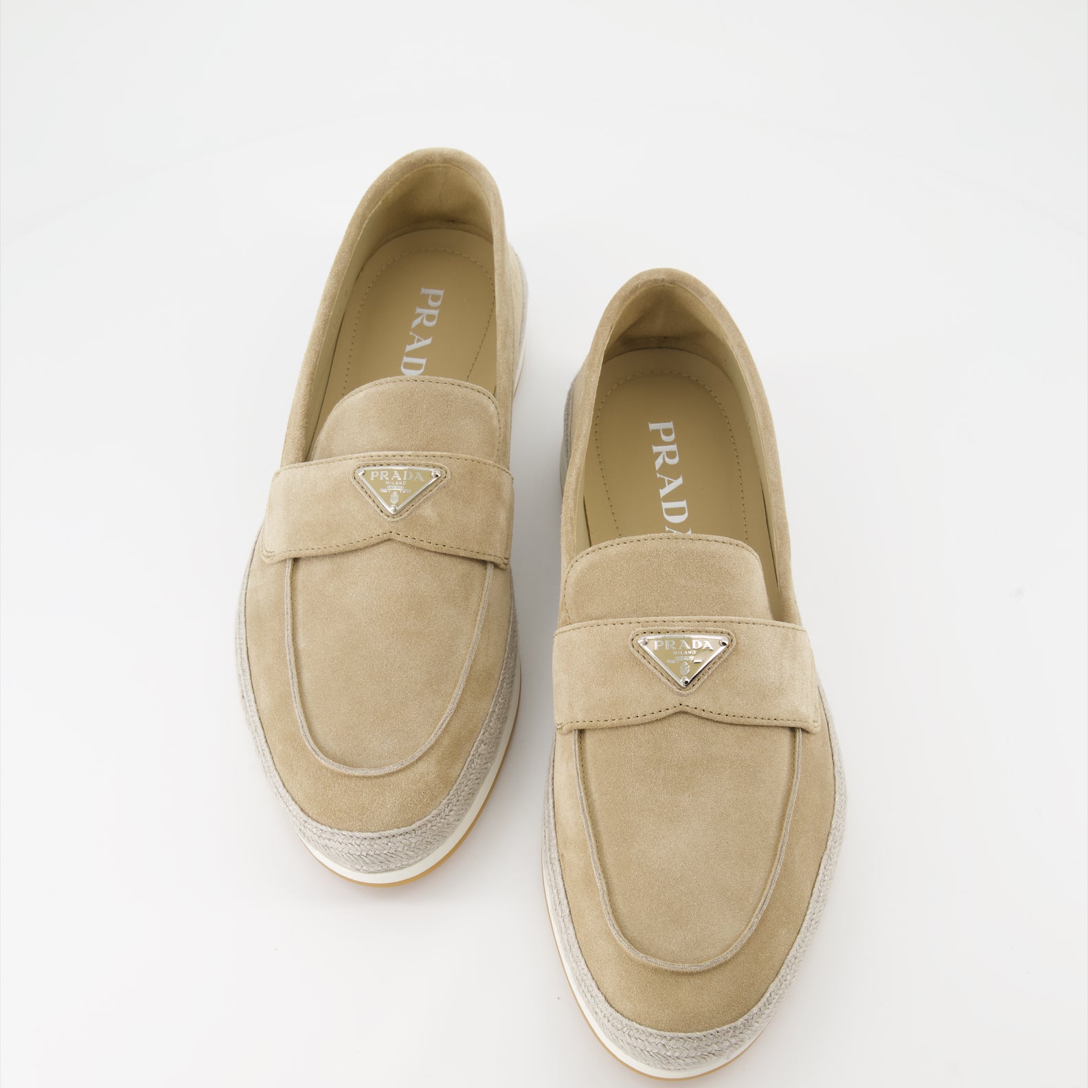 Loafers Suede Loafers Prada Beige Man