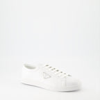 Sneaker Baskets en cuir brossé Prada Blanco Homme