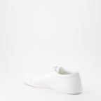 Sneaker Baskets en cuir brossé Prada Blanco Homme