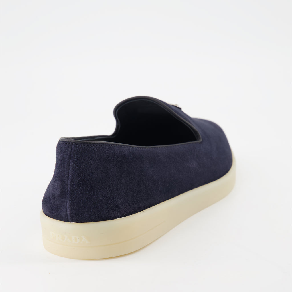Loafer Mocassins en velours Prada Dunkelblau Homme