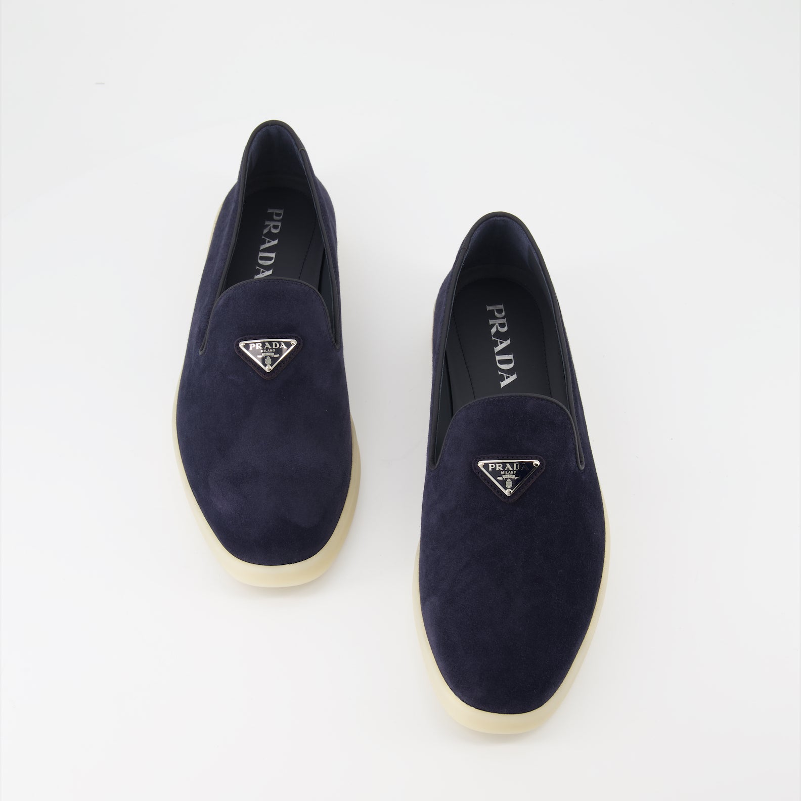 Loafer Mocassins en velours Prada Dunkelblau Homme
