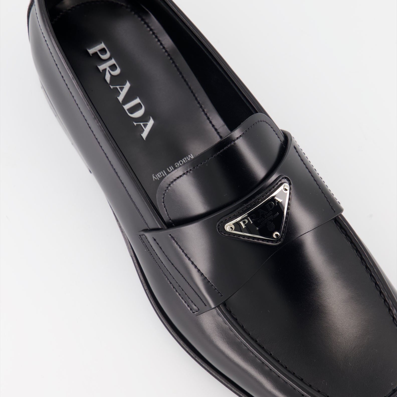 Mocassini Mocassins en cuir Prada Nero Homme