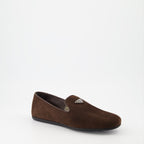 Mocassini Mocassini in Pelle Suede Prada Marrone Homme