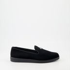 Loafers Suede Leather Loafers Prada Black Man