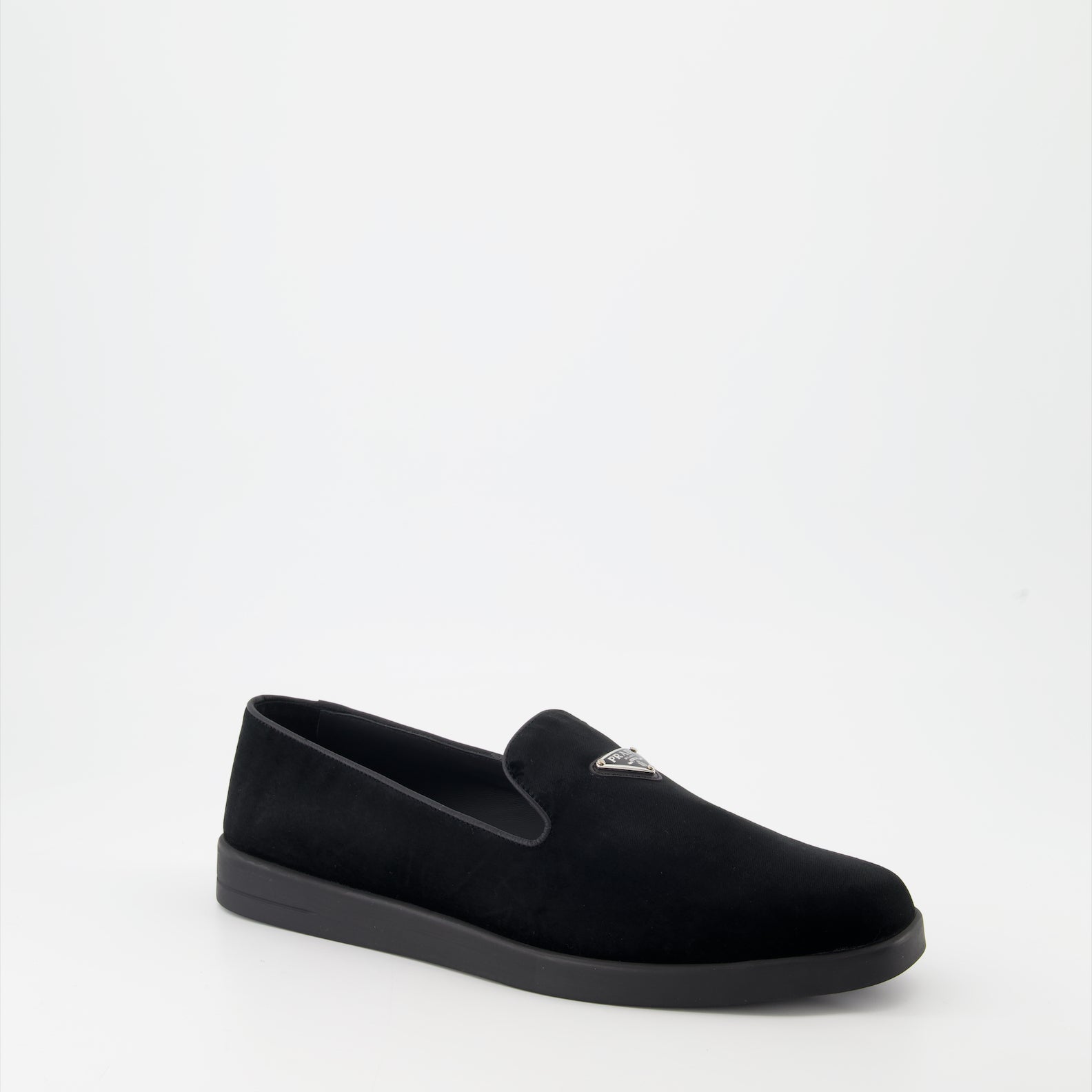 Loafers Suede Leather Loafers Prada Black Man
