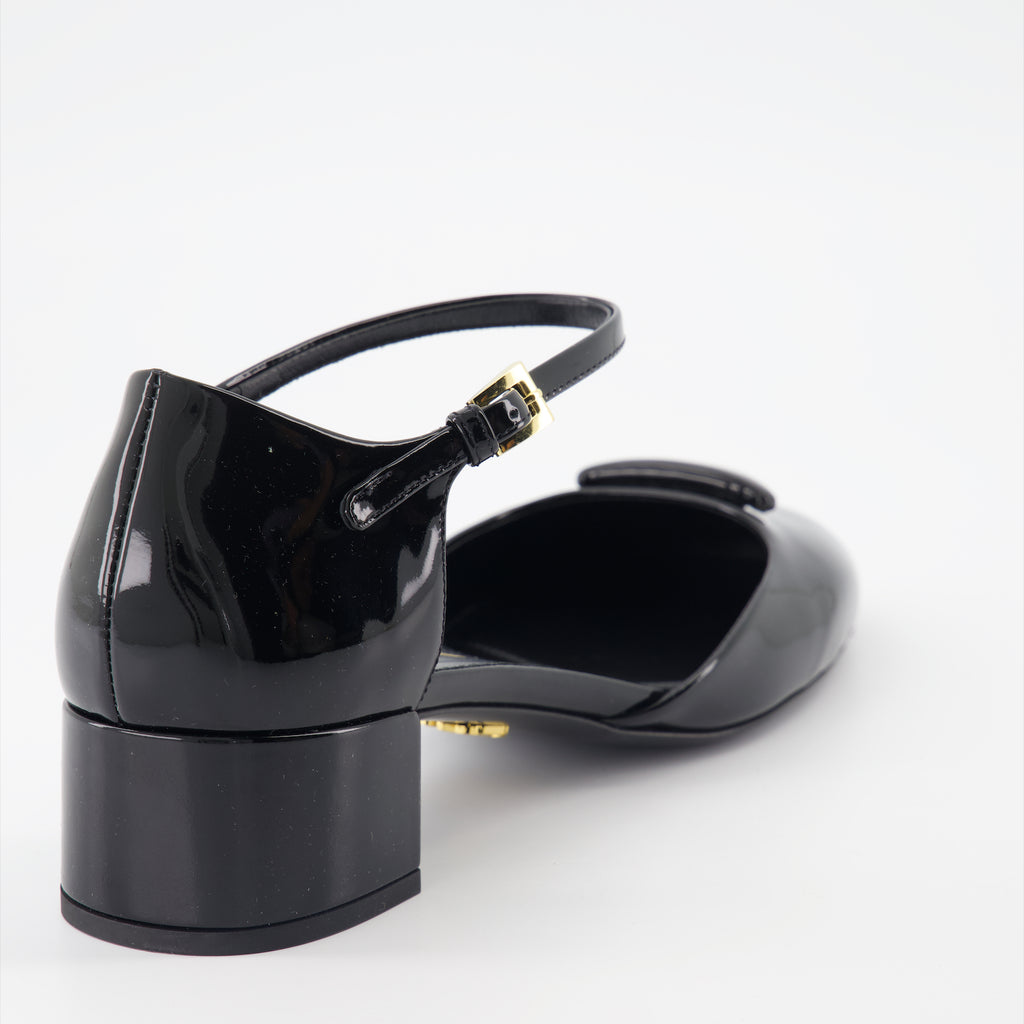 Pumps Escarpins en cuir verni Prada Schwarz Femme