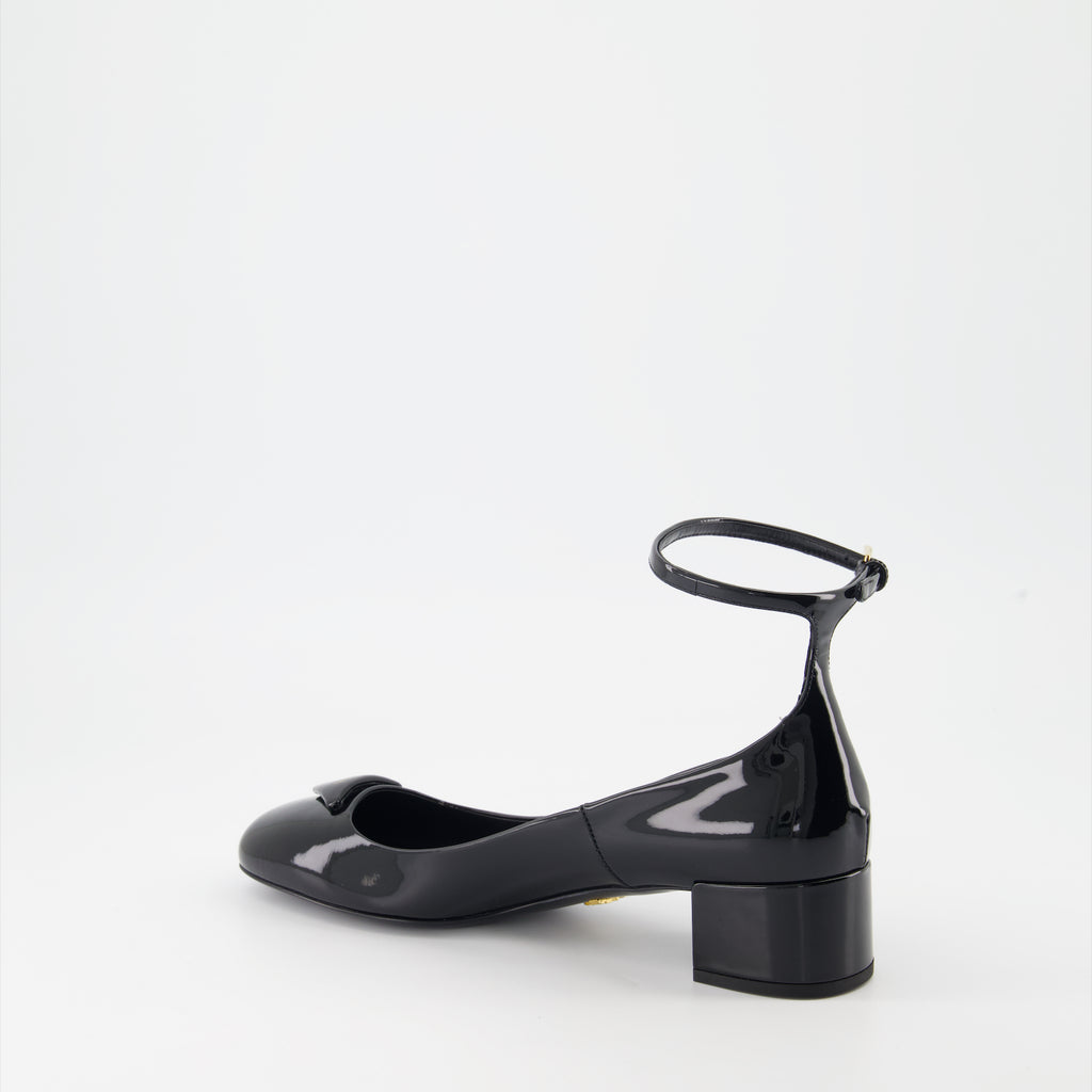 하이힐 특허 가죽 힐 Prada 검은색 Femme