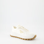 Sneaker Baskets en cuir Prada Blanco Femme