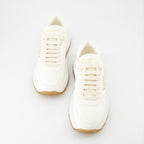 Sneaker Baskets en cuir Prada Blanco Femme