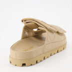Open shoes Quilted leather slides Prada Beige Women